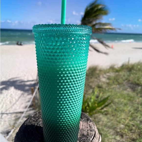 Starbucks Ombre Mint Green Studded Cup Tumbler Cold Gradient 24oz Venti New 2022 - Picture 3 of 3